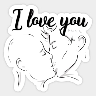 I Love You & kiss you, darling - Valentine Gifts LGBT - Light Background - Not Hamlet Design Sticker